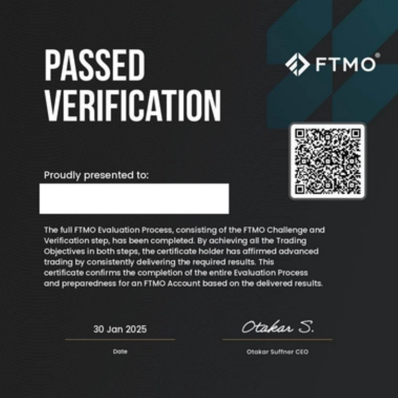 Passed verification certificate